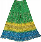 Crinkle Long Skirt Batik Print